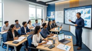 Commerce coaching institute in Bangalore classroom with students learning accounting and finance concepts